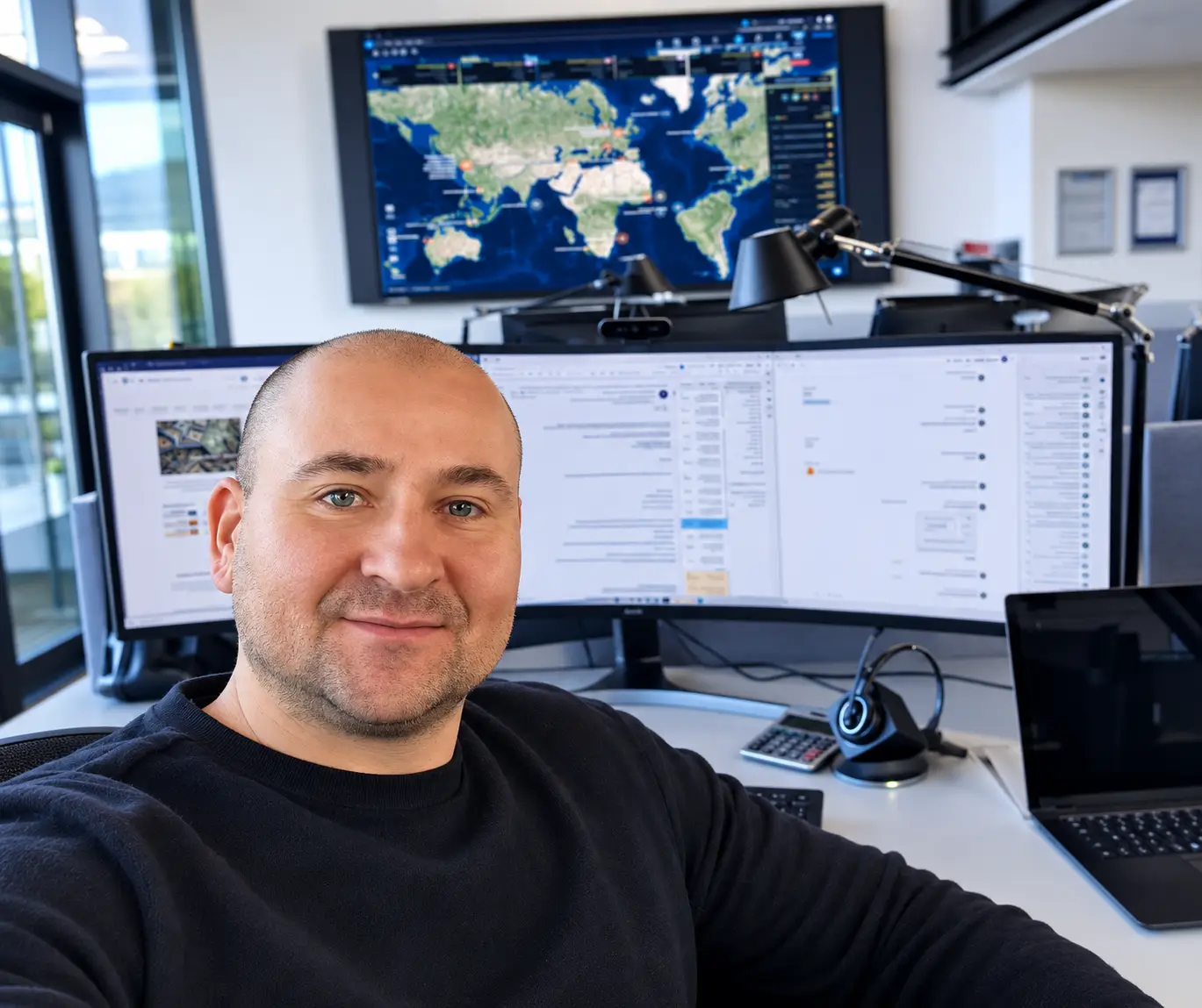 Dragomir Dragoev working as a technical superintendent during vessel operations and shipyard supervision